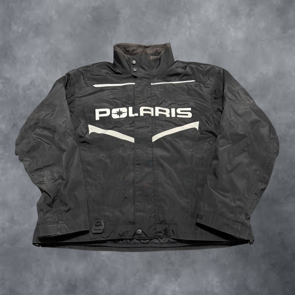 Polaris Throttle Jacket Mens XL Black Snowmobile Powersports Racing Coat Padded